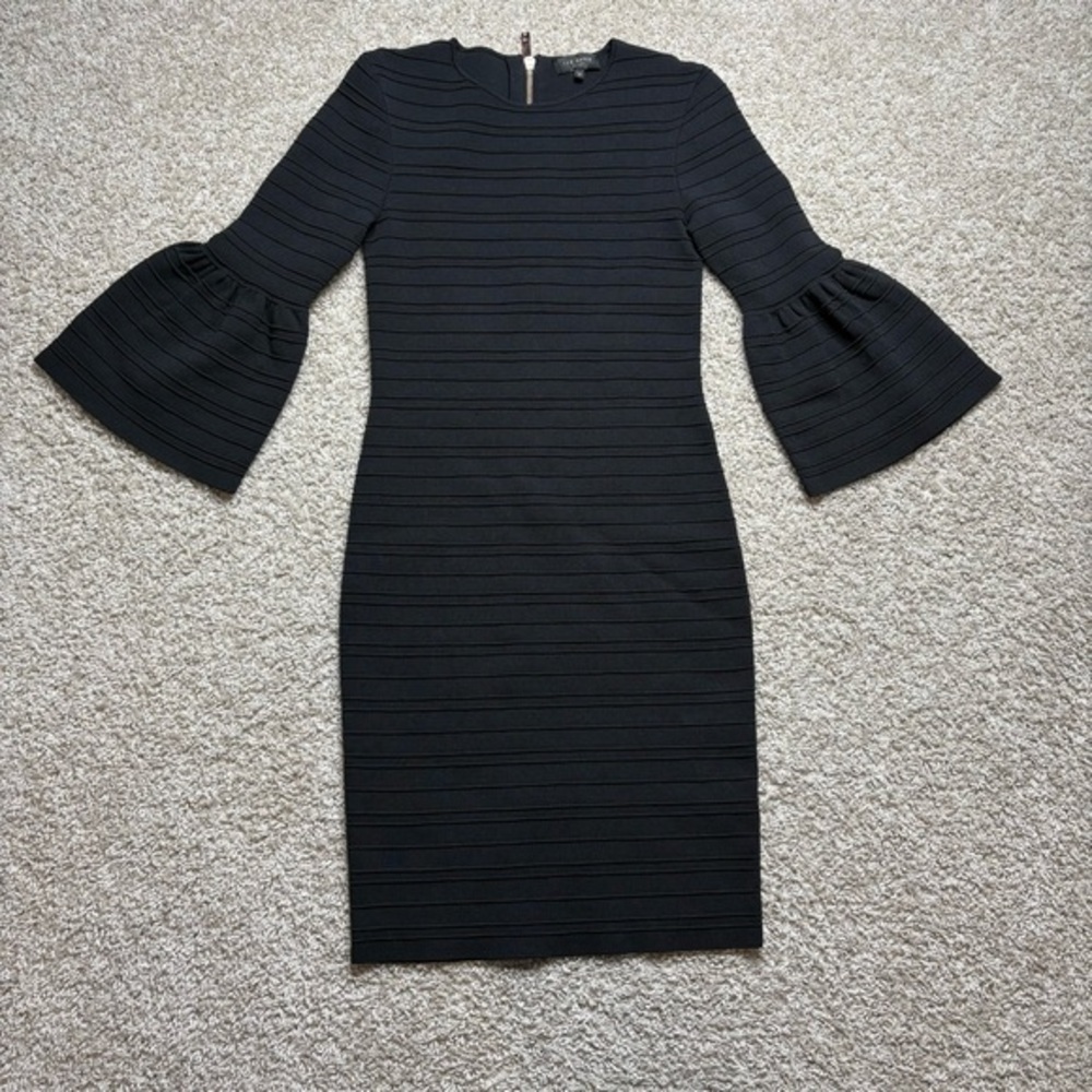 Ted Baker Ribbed Yansiaa Bell Sleeve Bodycon Dress